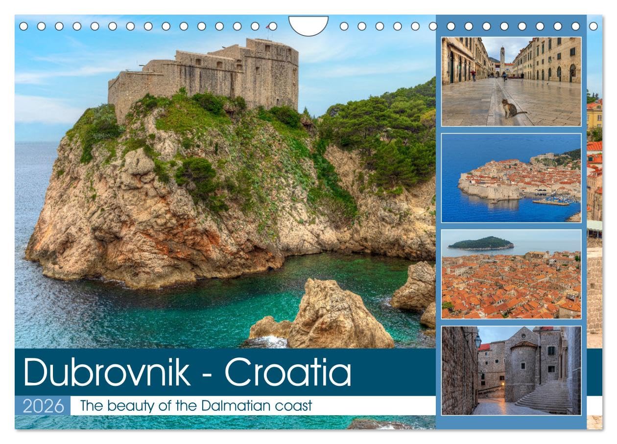 Dubrovnik - Croatia The beauty of the Dalmatian coast (Wall Calendar 2026 DIN A4 landscape), CALVENDO 12 Month Wall Calendar: Dubrovnik - This stunning city rises proudly from the blue Adriatic Sea. Leisure, Home & Garden