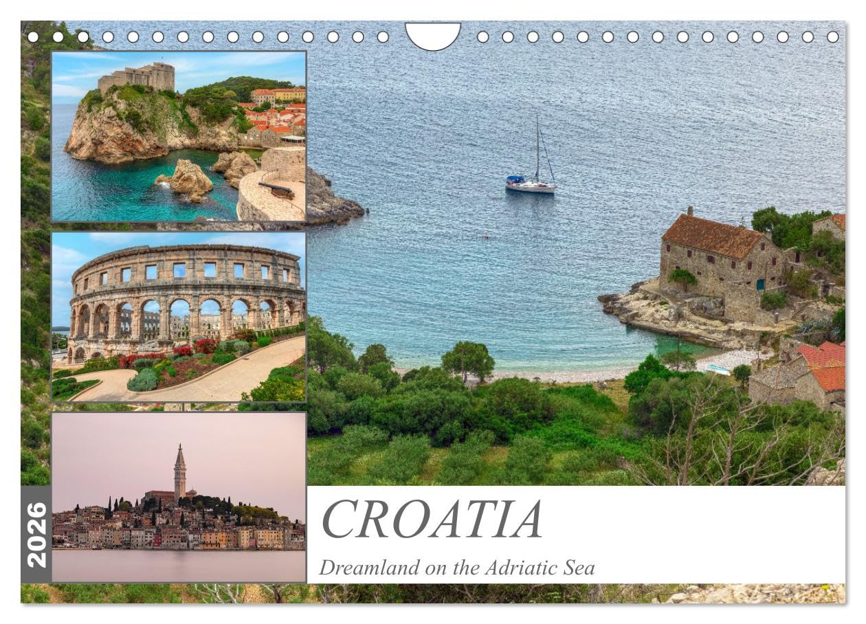 Croatia Dreamland on the Adriatic Sea (Wall Calendar 2026 DIN A4 landscape), CALVENDO 12 Month Wall Calendar: Croatia - sapphire waters and ancient towns Leisure, Home & Garden