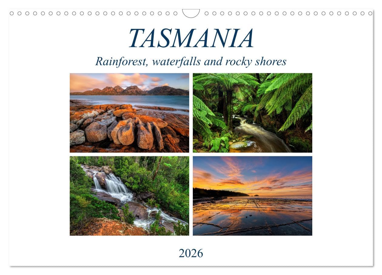 Tasmania Rainforest, waterfalls and rocky shores (Wall Calendar 2026 DIN A3 landscape), CALVENDO 12 Month Wall Calendar: A journey through pristine rainforests and along rocky coasts Leisure, Home & Garden