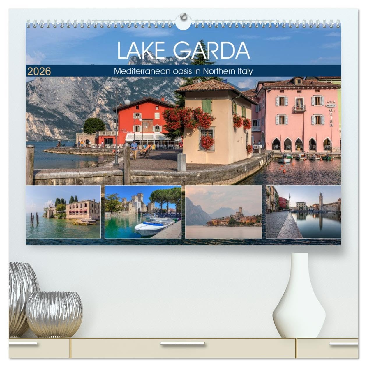 Lake Garda Mediterranean oasis in Northern Italy (High Quality Premium Wall Calendar 2026 DIN A2 landscape),CALVENDO 12 Month Wall Calendar: The jewel ... fishing villages and majestic mountains. Leisure, Home & Garden