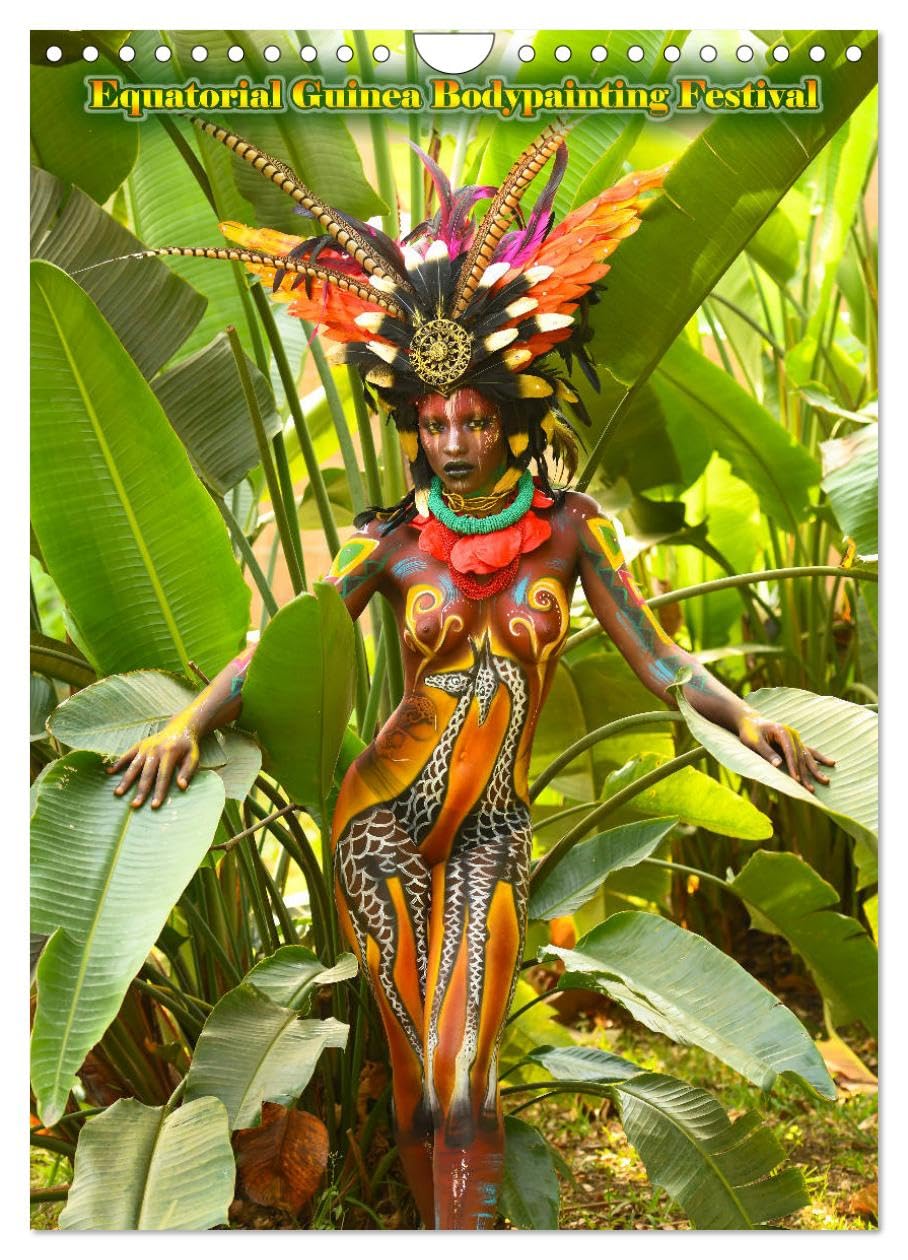 Equatorial Guinea Bodypainting Festival (Wall Calendar 2026 DIN A4 portrait), CALVENDO 12 Month Wall Calendar: Creative bodypainting living art Leisure, Home & Garden