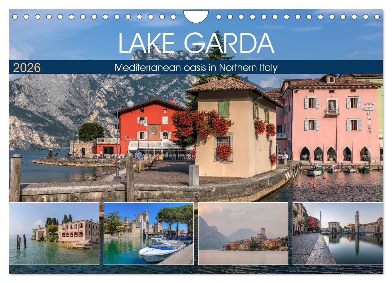 Lake Garda Mediterranean oasis in Northern Italy (Wall Calendar 2026 DIN A4 landscape), CALVENDO 12 Month Wall Calendar: The jewel of Italian lakes ... fishing villages and majestic mountains. Leisure, Home & Garden