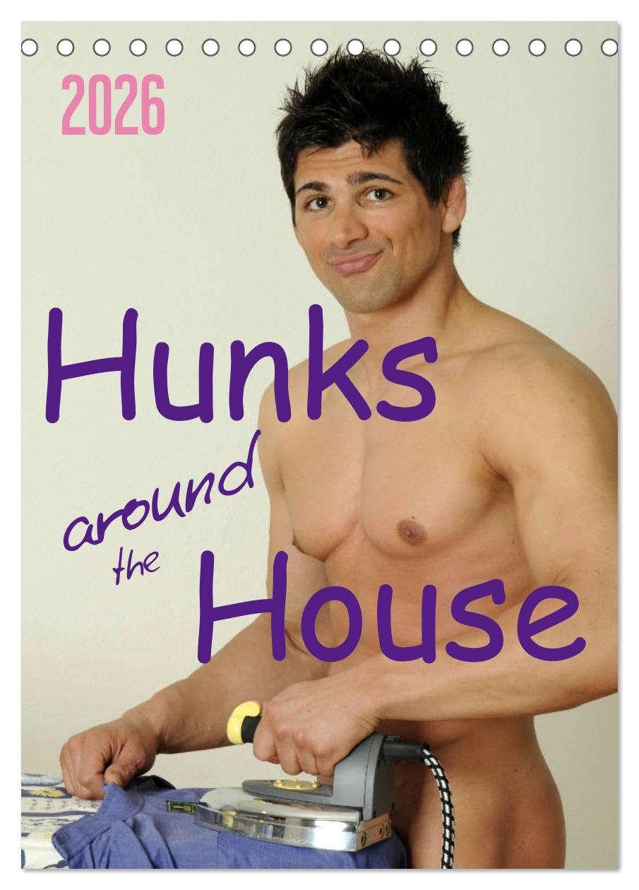 Hunks around the House (Desk Calendar 2026 DIN A5 portrait), CALVENDO 12 Month DeskCalendar: Colour photos of nude muscular males doing the household Social Sciences