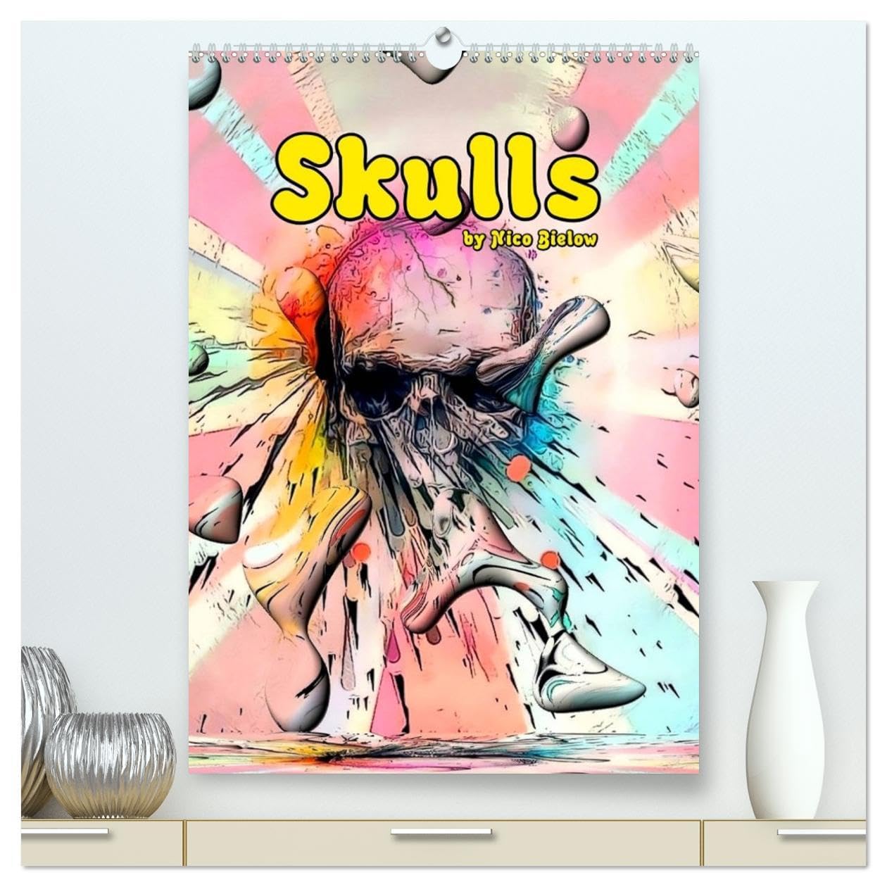 Skulls by Nico Bielow (High Quality Premium Wall Calendar 2026 DIN A2 portrait),CALVENDO 12 Month Wall Calendar: Magical skulls Film, Art & Culture