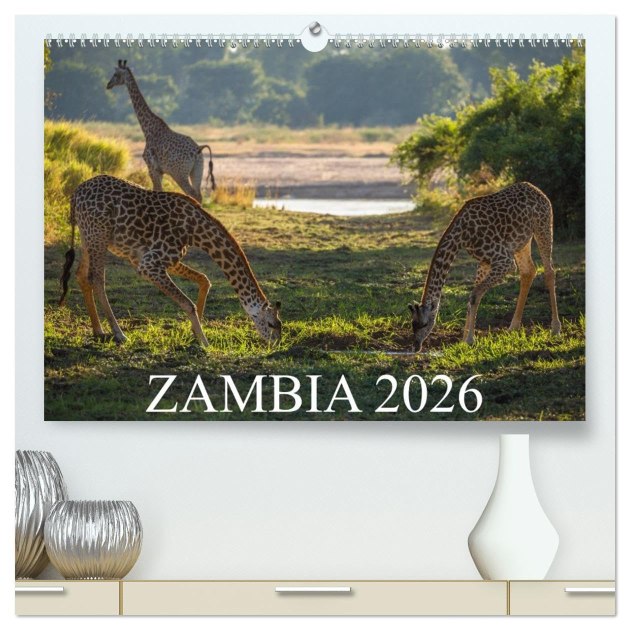 Zambia (High Quality Premium Wall Calendar 2026 DIN A2 landscape),CALVENDO 12 Month Wall Calendar: Wilderness between Zambezi, Luangwa Valley and Victoria Falls Film, Art & Culture