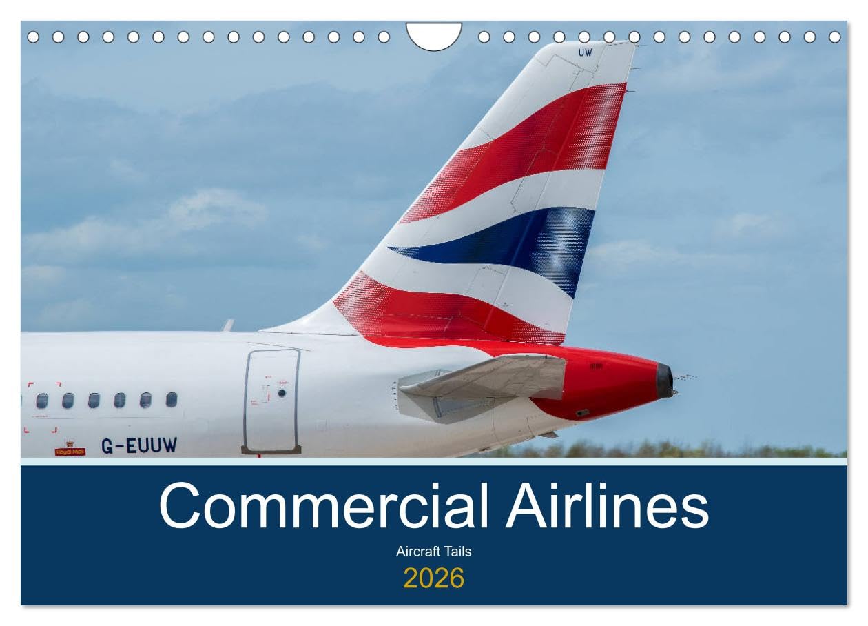 Commercial Airlines (Wall Calendar 2026 DIN A4 landscape), CALVENDO 12 Month Wall Calendar: Aircraft Tails Leisure, Home & Garden