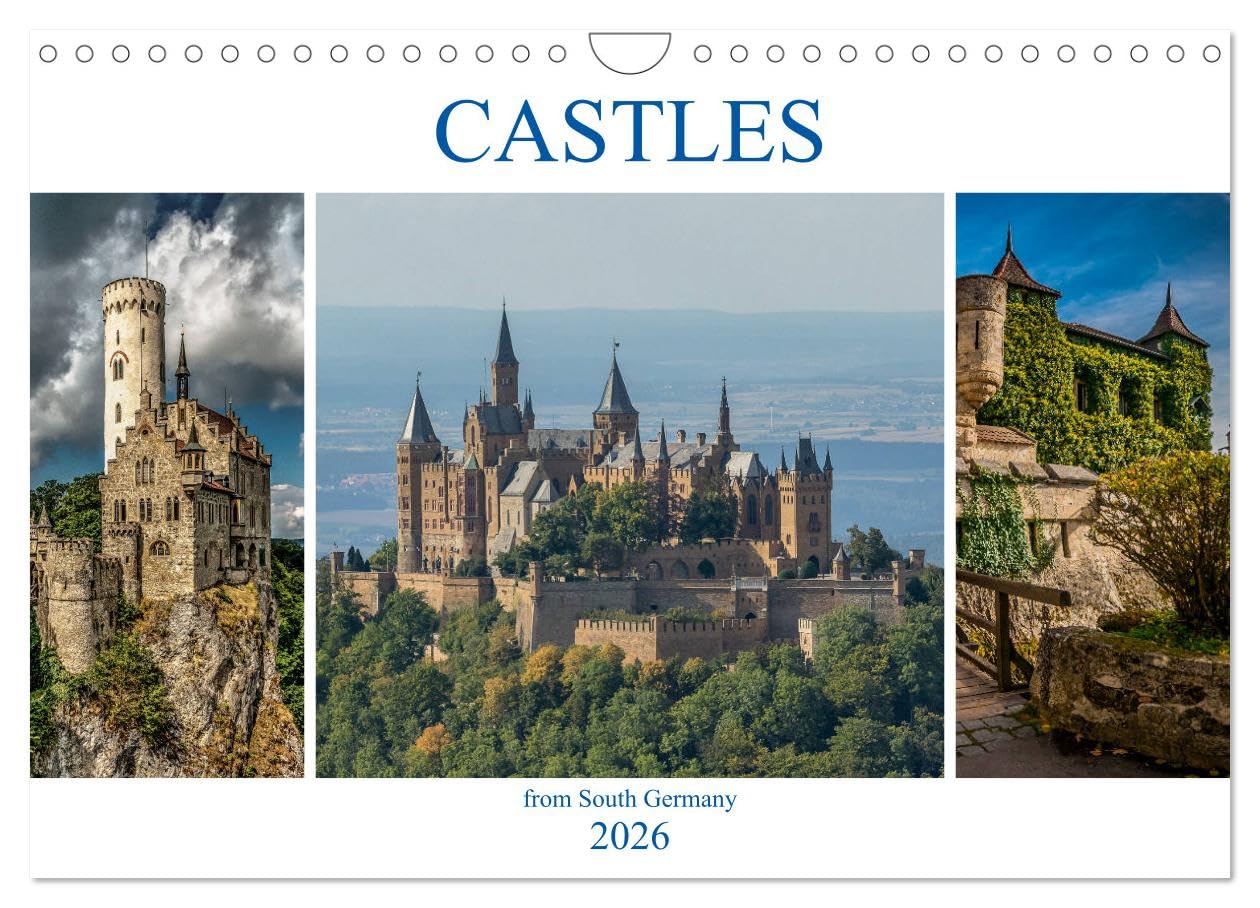 Castles from South Germany (Wall Calendar 2026 DIN A4 landscape), CALVENDO 12 Month Wall Calendar: Unique collection of photos of the most beautiful castles in South Germany. Film, Art & Culture