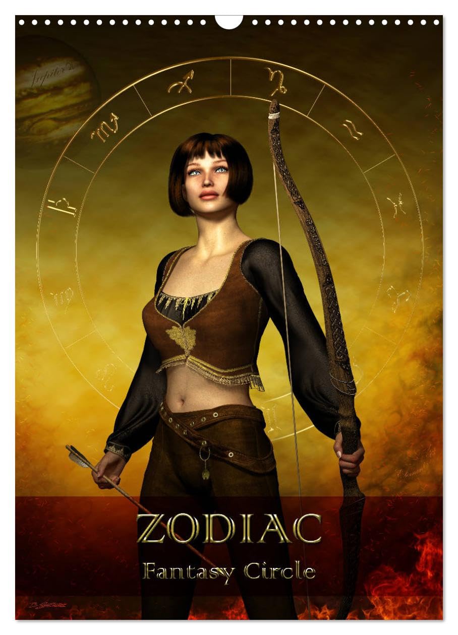 Zodiac Fantasy Circle (Wall Calendar 2026 DIN A3 portrait), CALVENDO 12 Month Wall Calendar: Beautiful fantasy women symbolizing the zodiac signs Social Sciences