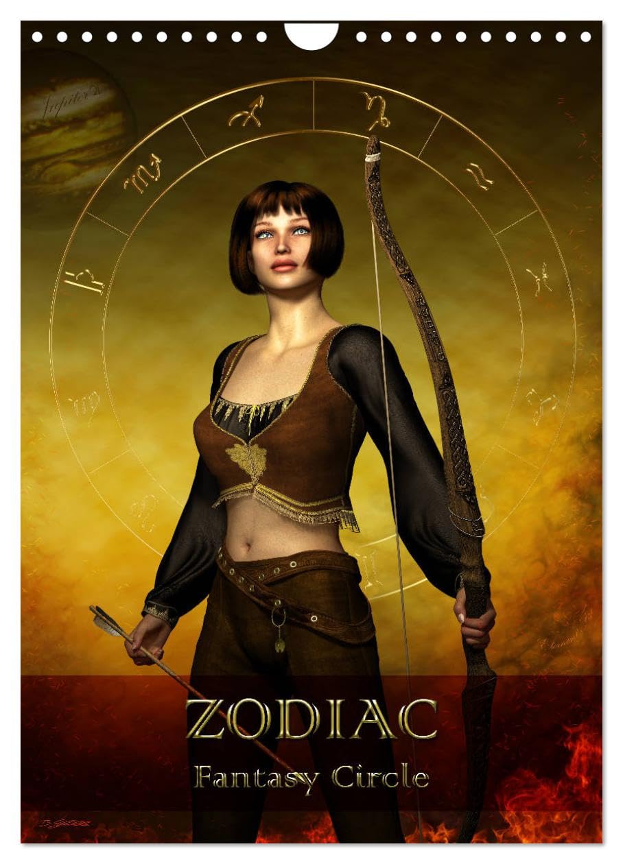 Zodiac Fantasy Circle (Wall Calendar 2026 DIN A4 portrait), CALVENDO 12 Month Wall Calendar: Beautiful fantasy women symbolizing the zodiac signs Social Sciences