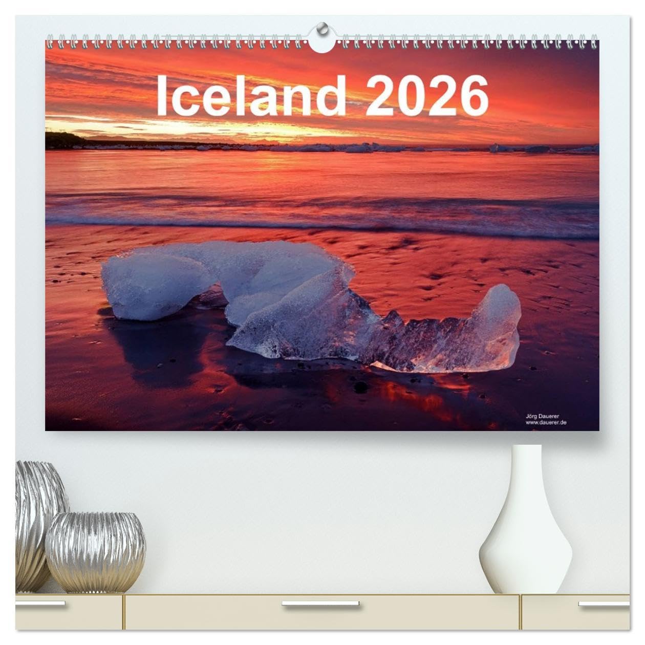 Iceland 2026 (High Quality Premium Wall Calendar 2026 DIN A2 landscape),CALVENDO 12 Month Wall Calendar: Landscape, nature, waterfalls, polar light and mountains in Iceland in northern Europe Leisure, Home & Garden
