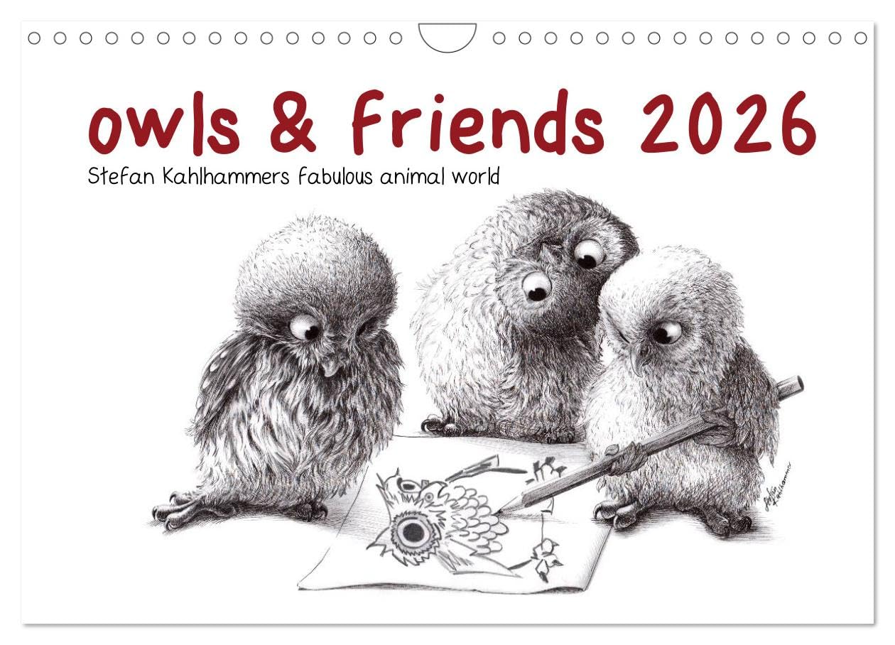 owls & friends 2026 (Wall Calendar 2026 DIN A4 landscape), CALVENDO 12 Month Wall Calendar: Stefan Kahlhammers fabulous animal world Social Sciences