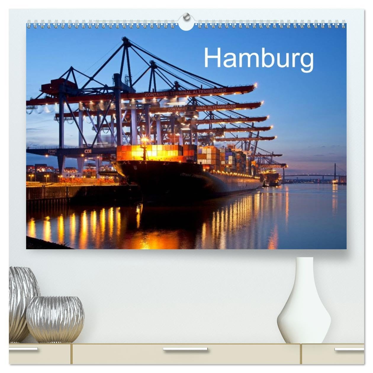Hamburg / UK-Version (High Quality Premium Wall Calendar 2026 DIN A2 landscape),CALVENDO 12 Month Wall Calendar: The calender presents highlights of ... un Blomen", "Hamburger Dom" and Lake Alster. Books