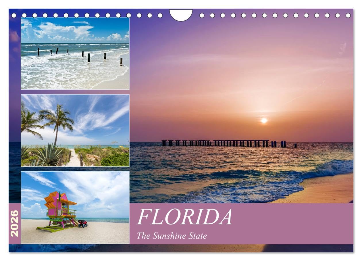FLORIDA The Sunshine State (Wall Calendar 2026 DIN A4 landscape), CALVENDO 12 Month Wall Calendar: Sun, beach, palm trees and quiet places Film, Art & Culture