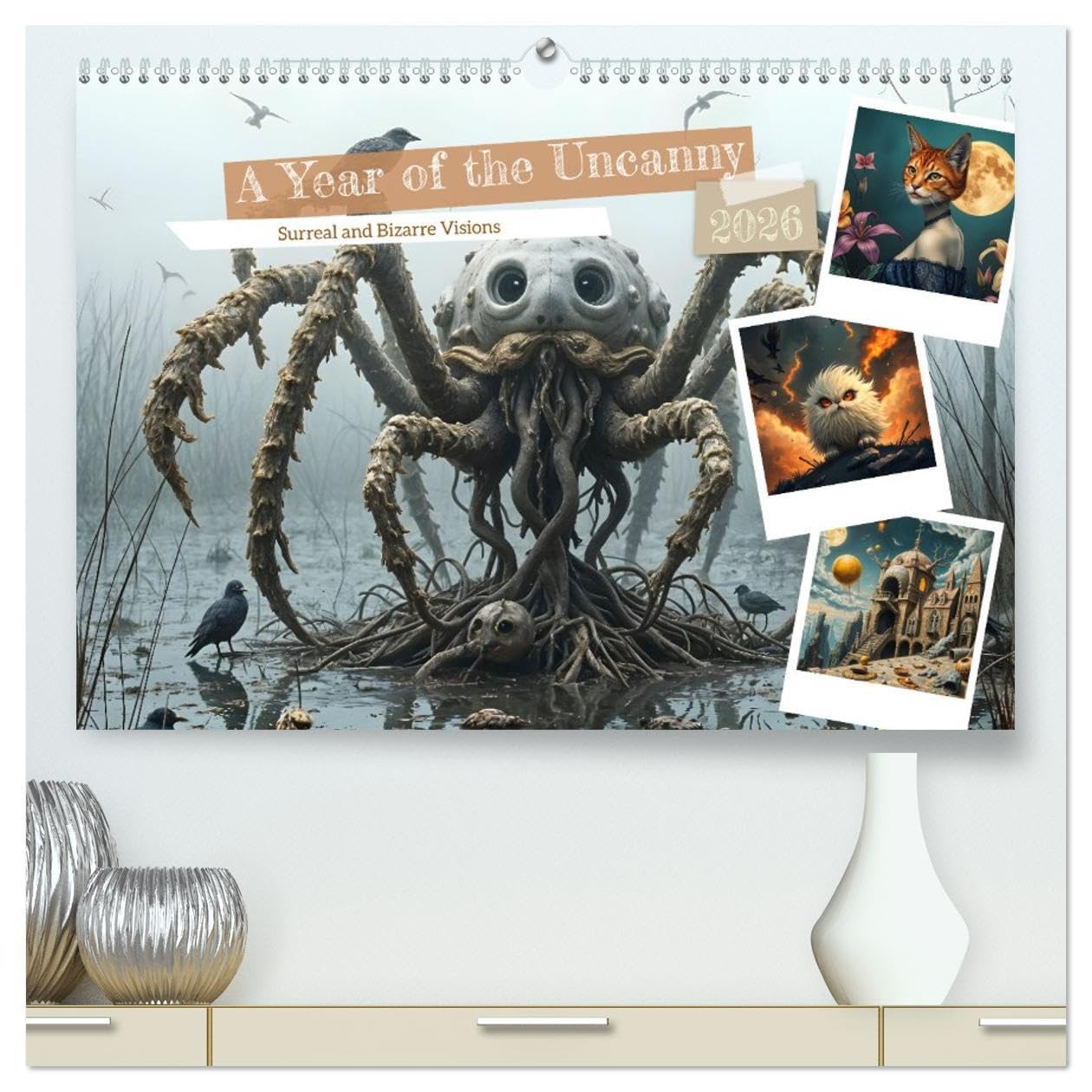 A Year of the Uncanny (High Quality Premium Wall Calendar 2026 DIN A2 landscape),CALVENDO 12 Month Wall Calendar: Surreal and Bizarre Visions Film, Art & Culture