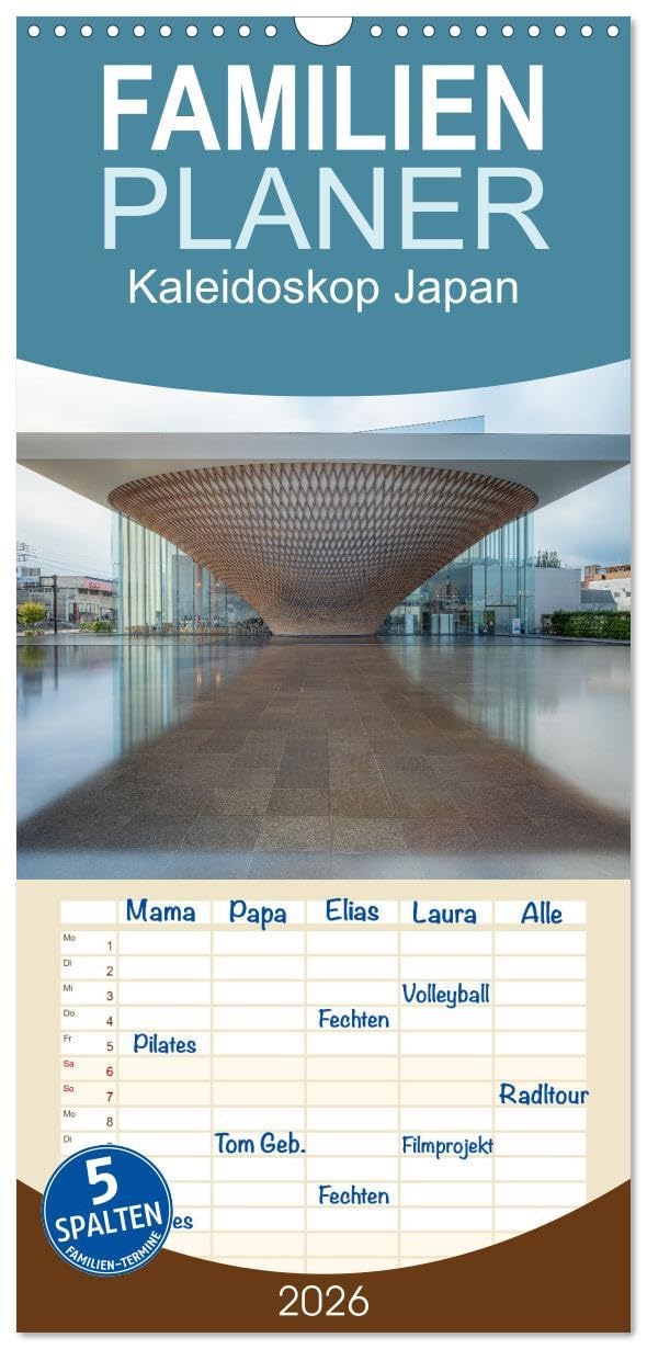 Familienplaner 2026 - Kaleidoskop Japan mit 5 Spalten (Wandkalender, 21 x 45 cm) CALVENDO: Die Vielfalt Japans in Form von Landschaft, Architektur und ... fotografischer Aufnahmen. (CALVENDO Orte) Leisure, Home & Garden