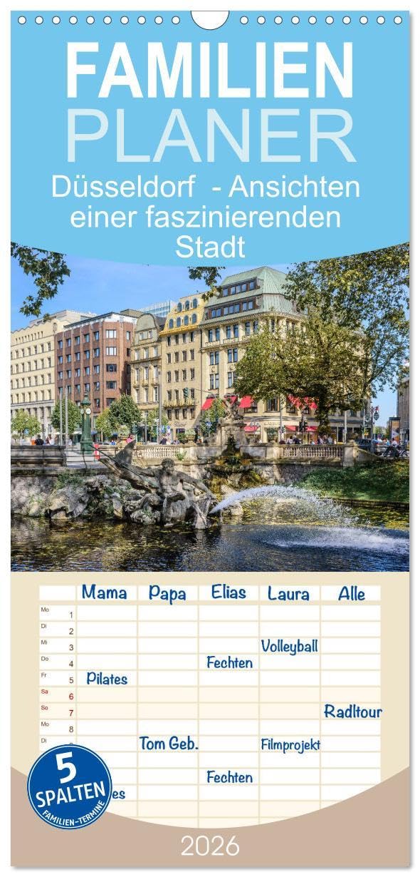 Familienplaner 2026 - Düsseldorf - Ansichten einer faszinierenden Stadt mit 5 Spalten (Wandkalender, 21 x 45 cm) CALVENDO: Ansichten der Landeshauptstadt Düsseldorf (CALVENDO Orte) Photography
