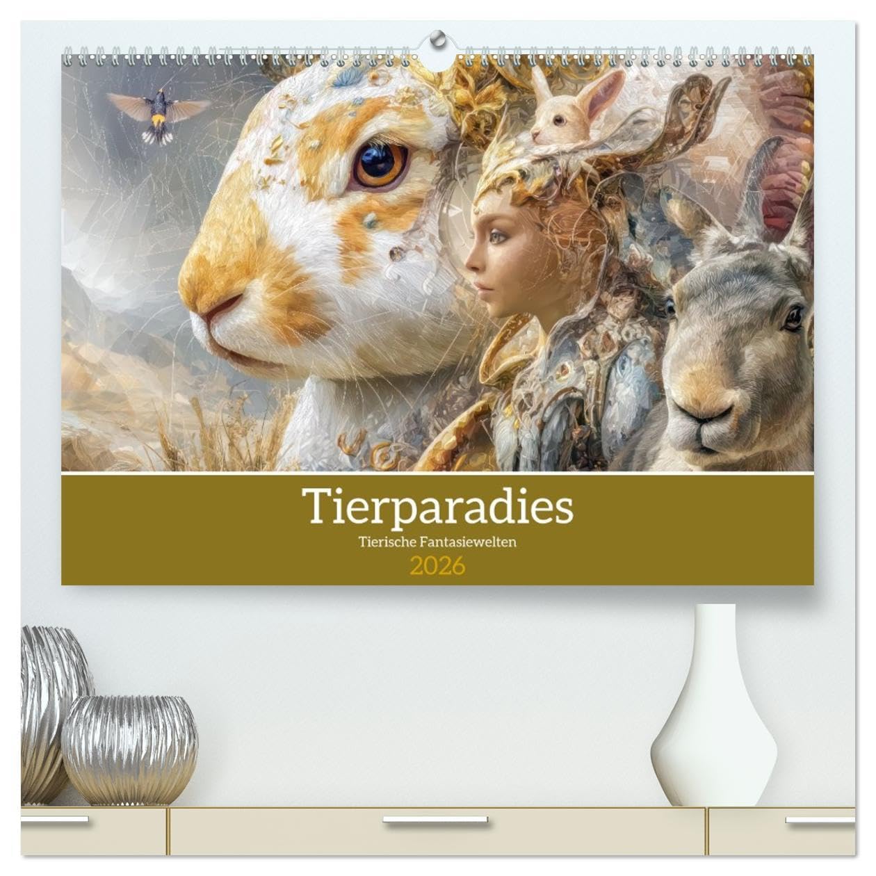 Tierparadies - Tierische Fantasiewelten (hochwertiger Premium Wandkalender 2026 DIN A2 quer), Kunstdruck in Hochglanz: Tierwelt mit erstaunlichen Tieren bevölkert (CALVENDO Kunst) Film, Art & Culture