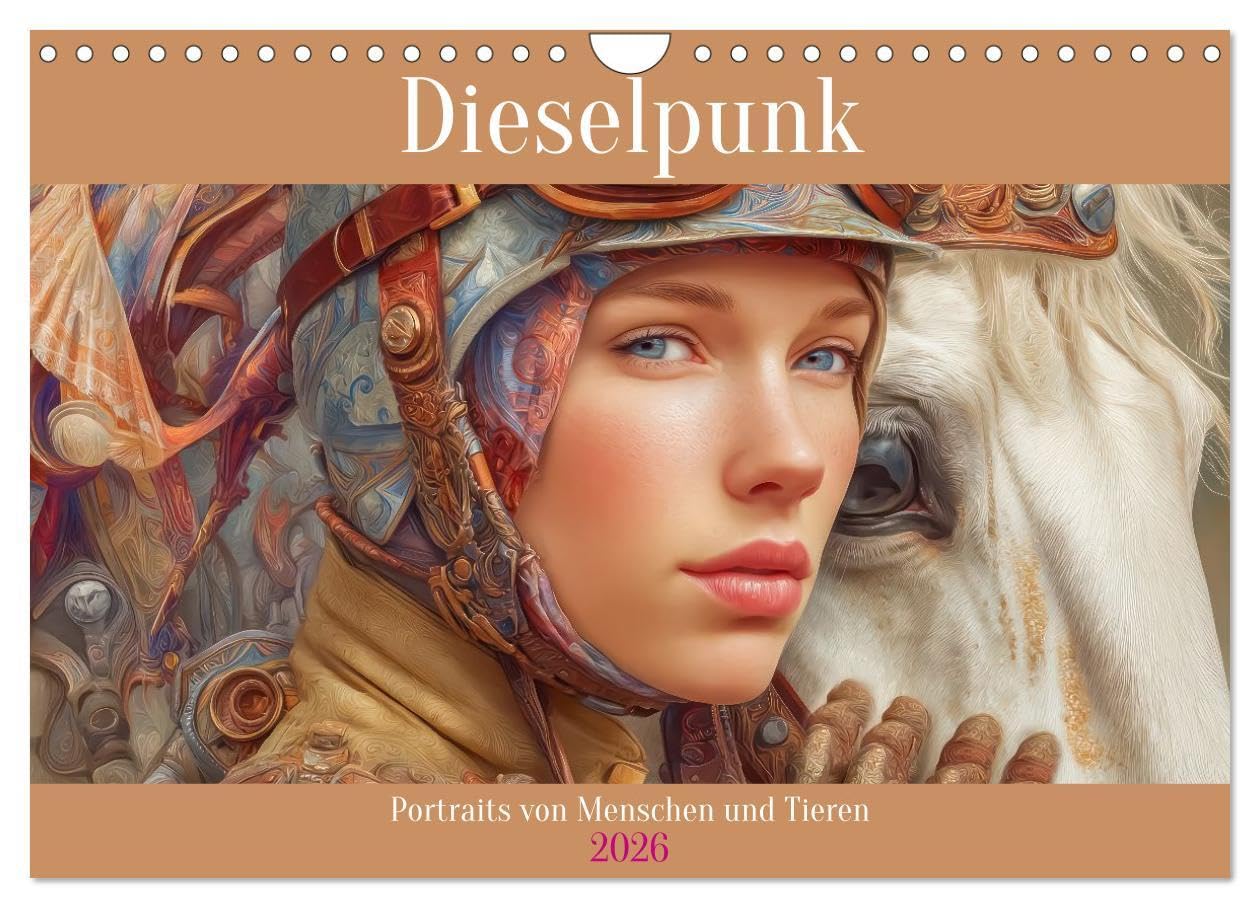 Dieselpunk - Portraits von Menschen und Tieren (Wandkalender 2026 DIN A4 quer), CALVENDO Monatskalender: Kunstvoll umgesetzter Dieselpunk (CALVENDO Kunst) Film, Art & Culture