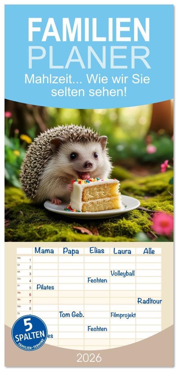 Familienplaner 2026 - Mahlzeit... Wie wir Sie selten sehen! mit 5 Spalten (Wandkalender, 21 x 45 cm) CALVENDO: Denn Sie wissen was Sie tun! Schlemmen ... einem Schmunzeln beobachtet. (CALVENDO Spass) Photography