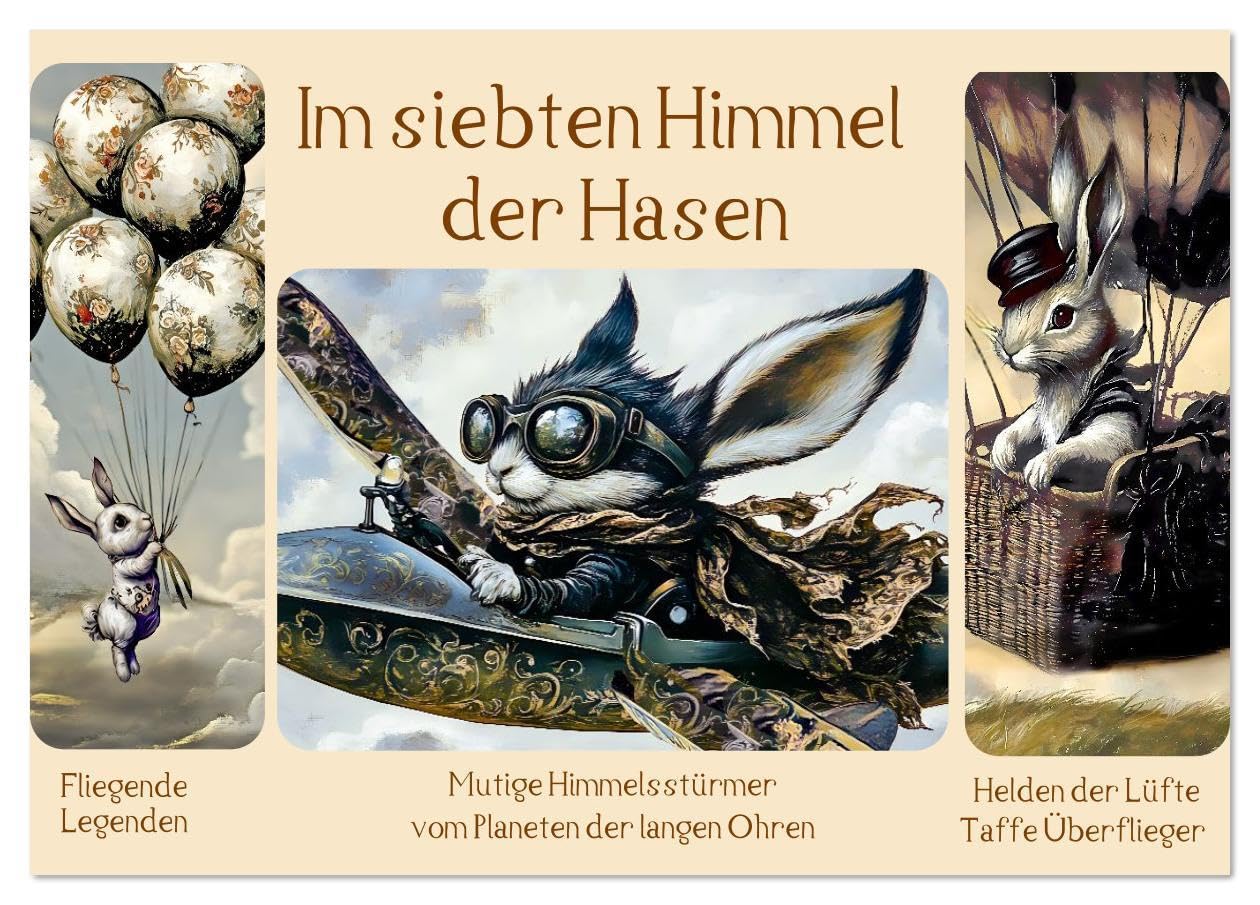 Im siebten Himmel der Hasen (Tischkalender 2026 DIN A5 quer), CALVENDO Monatskalender: Hasen als Himmelsstürmer. Luftige Abenteuer für Groß und Klein. (CALVENDO Spass) Natural Sciences