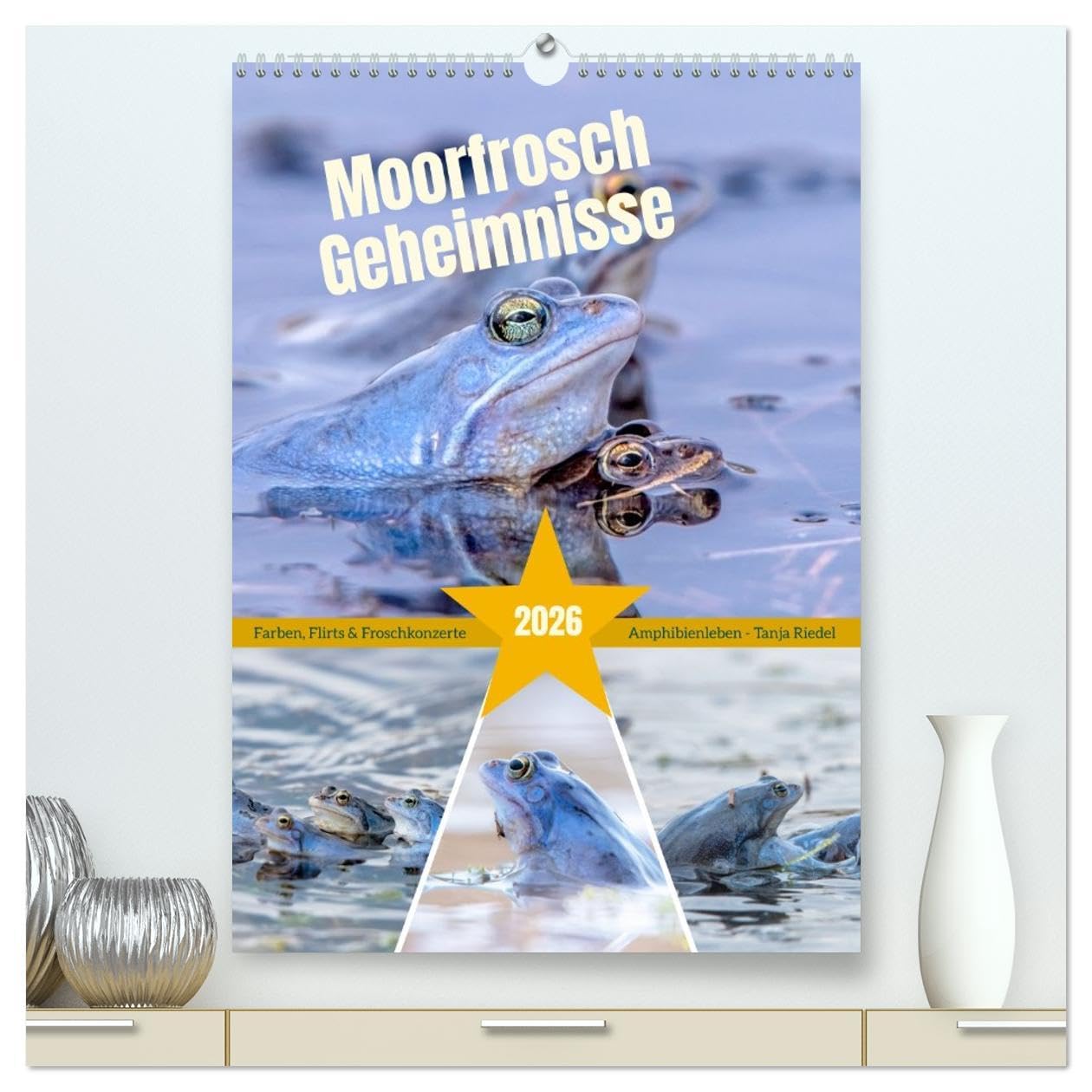 Moorfrosch Geheimnisse – Farben, Flirts & Froschkonzerte - Tanja Riedel (hochwertiger Premium Wandkalender 2026 DIN A2 hoch), Kunstdruck in Hochglanz: ... und exklusiv fotografiert. (CALVENDO Tiere) Business & Technology