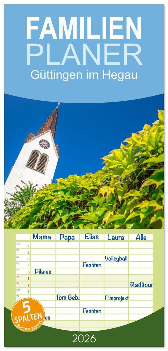 Familienplaner 2026 - Güttingen im Hegau mit 5 Spalten (Wandkalender, 21 x 45 cm) CALVENDO: Güttingen, schöner kleiner Ortsteil Radolfzells (CALVENDO Orte) Leisure, Home & Garden
