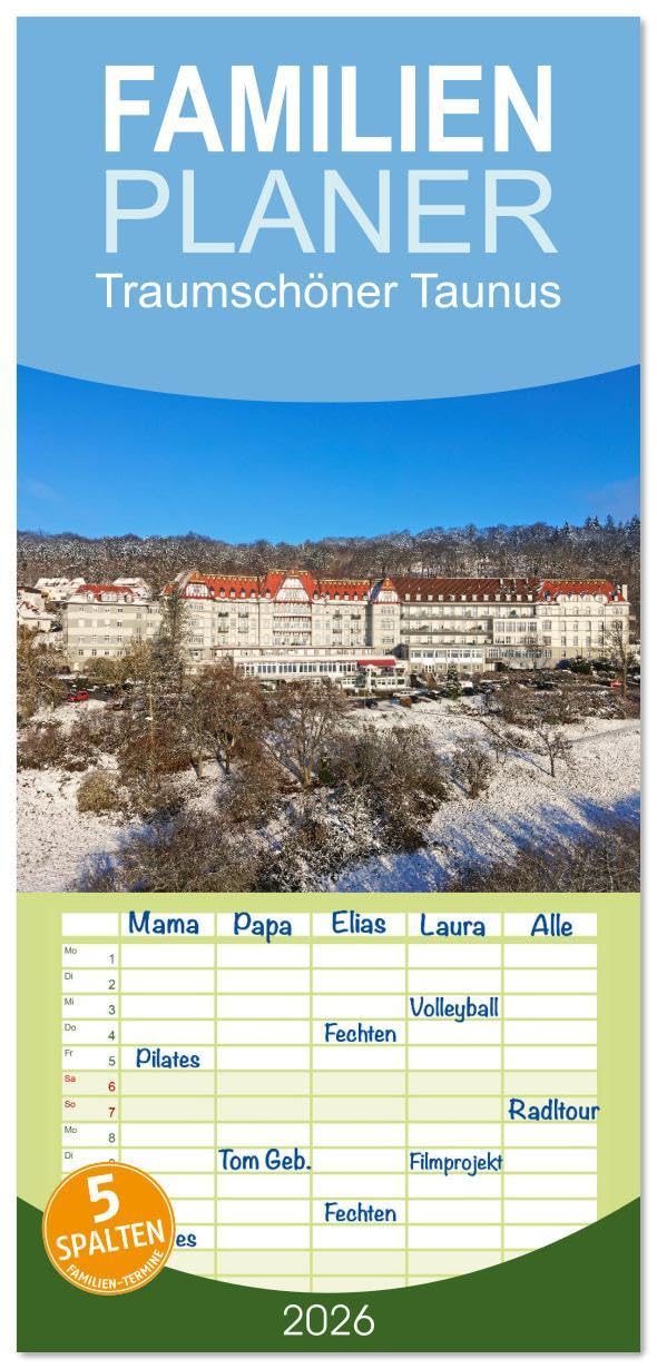 Familienplaner 2026 - Traumschöner Taunus mit 5 Spalten (Wandkalender, 21 x 45 cm) CALVENDO: Auf den Spuren des berühmten Schinderhannes (CALVENDO Orte) Social Sciences