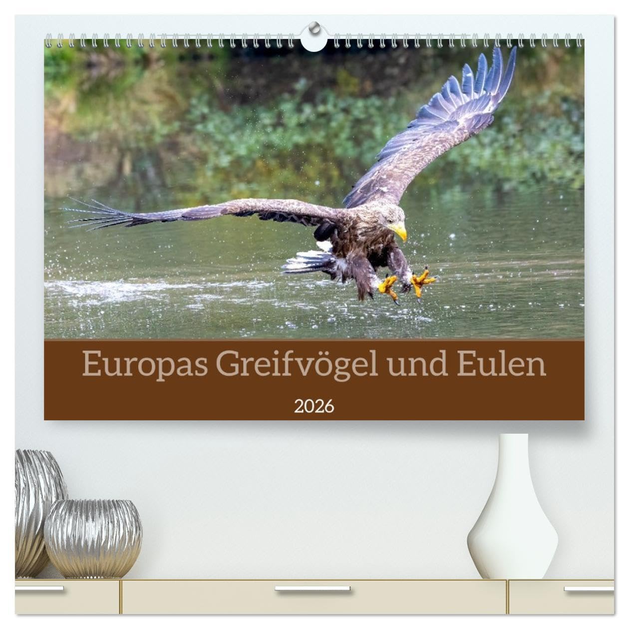 Europas Greifvögel und Eulen (hochwertiger Premium Wandkalender 2026 DIN A2 quer), Kunstdruck in Hochglanz: Ein Jahr voller eindrucksvoller ... elegant und geheimnisvoll (CALVENDO Tiere) Living & Furnishing