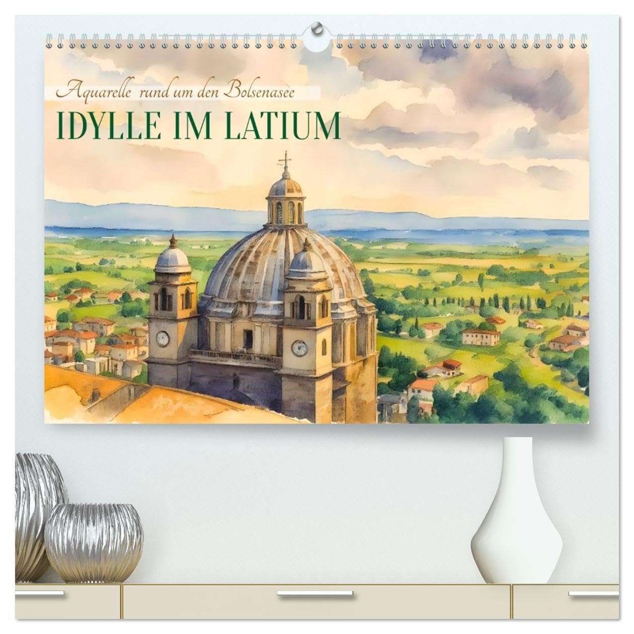 Idylle im Latium (hochwertiger Premium Wandkalender 2026 DIN A2 quer), Kunstdruck in Hochglanz: Aquarelle rund um den Bolsenasee (CALVENDO Orte) Calendars