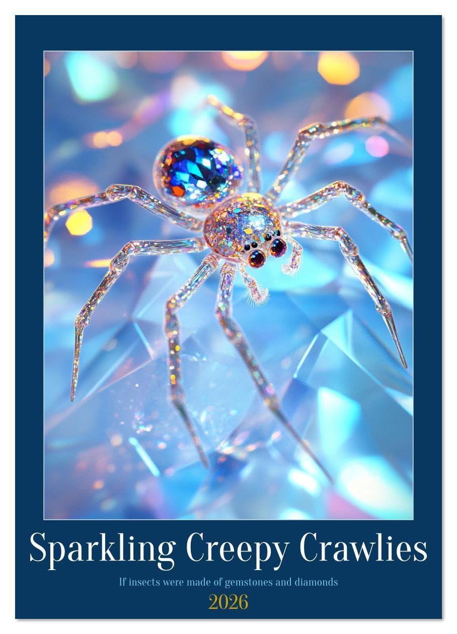 Sparkeling Creepy Crawlies (Wall Calendar 2026 DIN A3 portrait), CALVENDO 12 Month Wall Calendar: Inspired by nature, immortalized in fantasy and gemstones Film, Art & Culture
