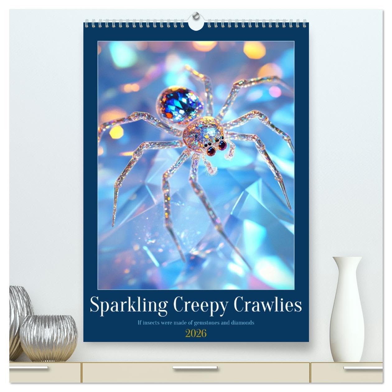 Sparkeling Creepy Crawlies (High Quality Premium Wall Calendar 2026 DIN A2 portrait),CALVENDO 12 Month Wall Calendar: Inspired by nature, immortalized in fantasy and gemstones Film, Art & Culture