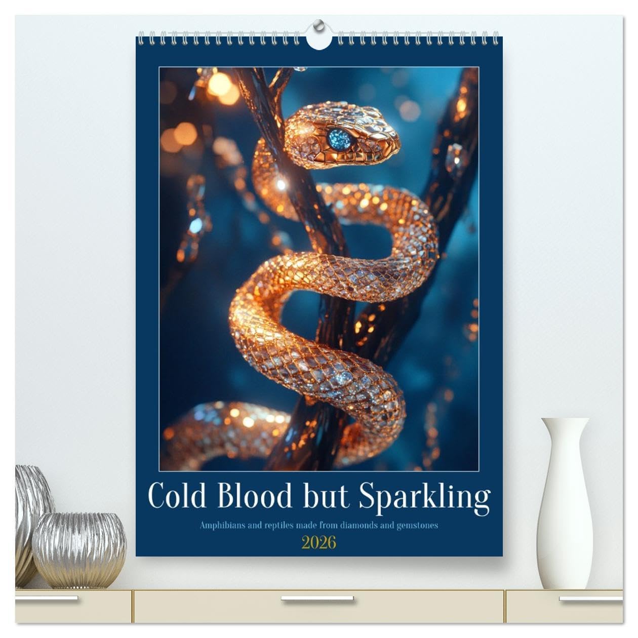 Cold Blood but Sparkeling (High Quality Premium Wall Calendar 2026 DIN A2 portrait),CALVENDO 12 Month Wall Calendar: If nature shone in gold and precious stones Film, Art & Culture