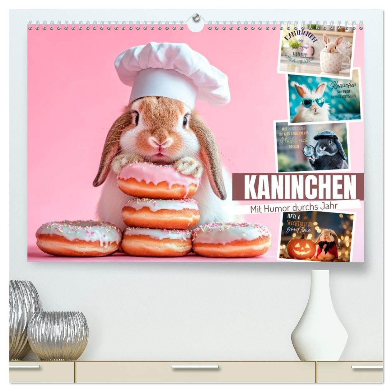 KANINCHEN Mit Humor durchs Jahr (hochwertiger Premium Wandkalender 2026 DIN A2 quer), Kunstdruck in Hochglanz: Worte mit Witz und Charme (CALVENDO Spass) Natural Sciences