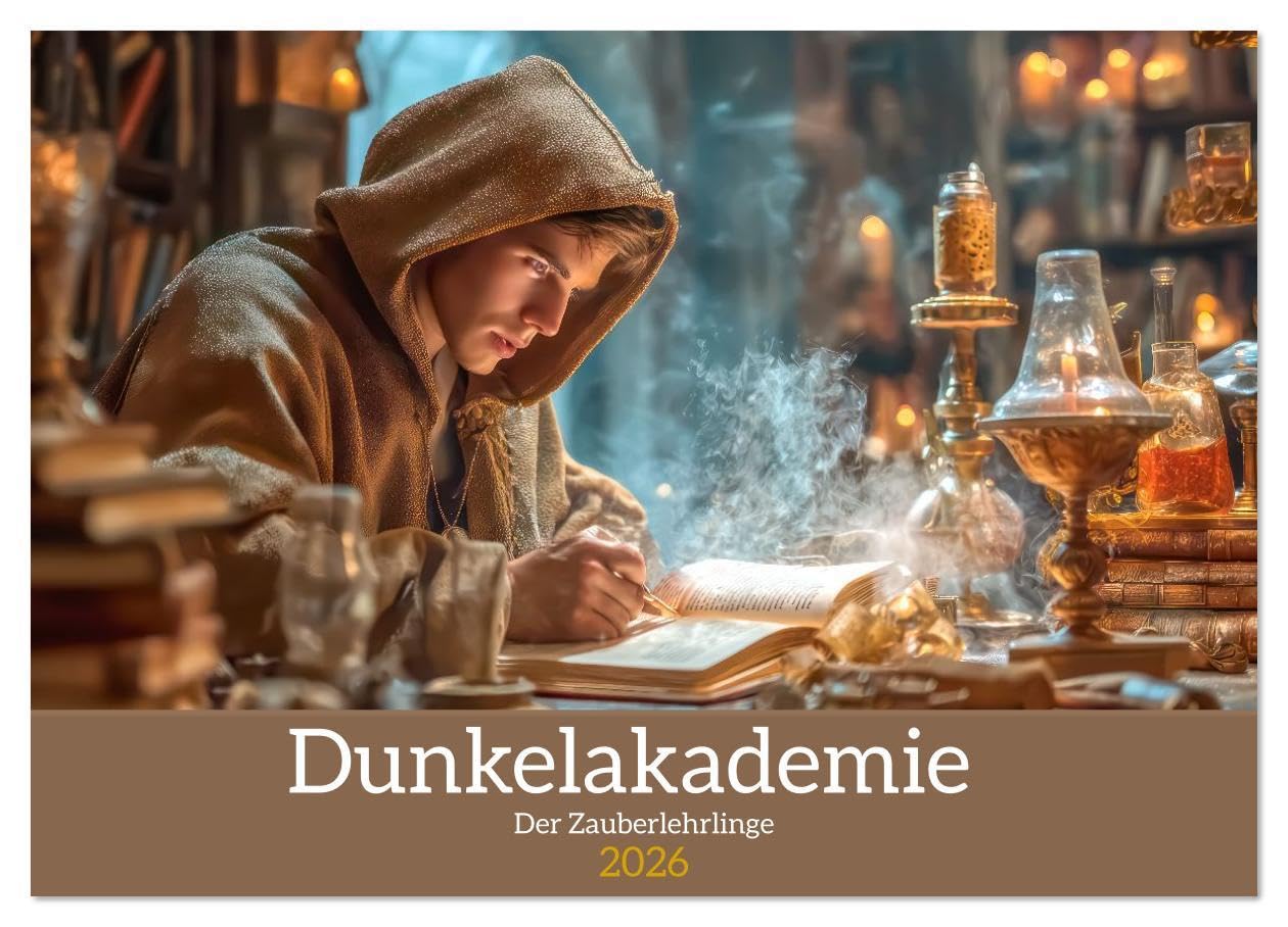 Dunkelakademie - Der Zauberlehrlinge (Wandkalender 2026 DIN A3 quer), CALVENDO Monatskalender: Schattenuniversität der Magie (CALVENDO Menschen) Leisure, Home & Garden