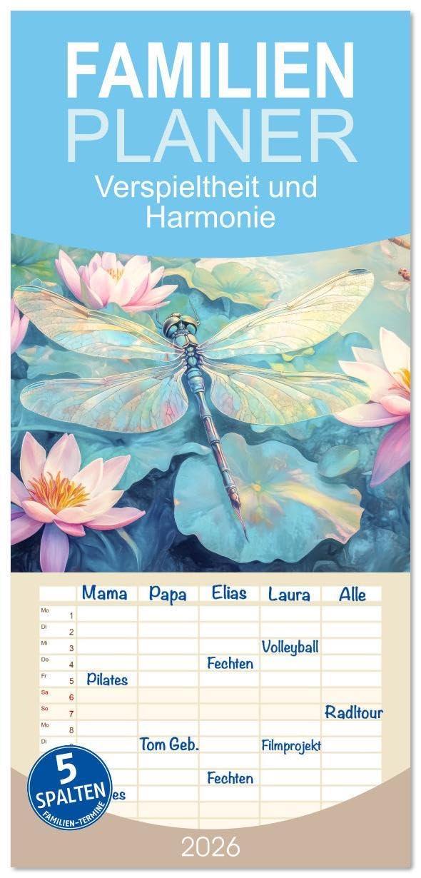 Familienplaner 2026 - Verspieltheit und Harmonie mit 5 Spalten (Wandkalender, 21 x 45 cm) CALVENDO: Sanfte verträumte Kunstwerke (CALVENDO Kunst) Natural Sciences