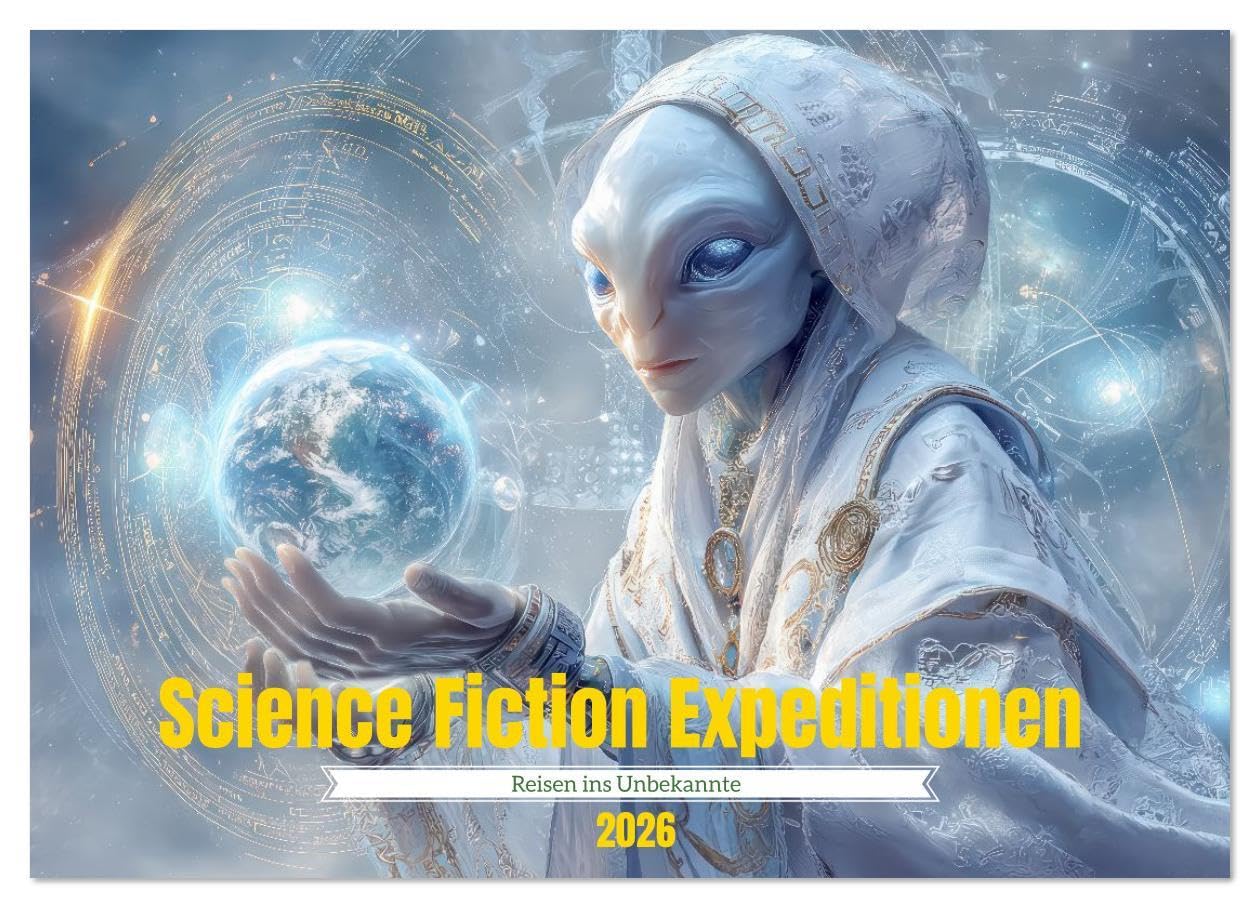 Science Fiction Expeditionen - Reisen ins Unbekannte (Wandkalender 2026 DIN A4 quer), CALVENDO Monatskalender: Intergalaktischen Erzählungen (CALVENDO Wissenschaft) Leisure, Home & Garden