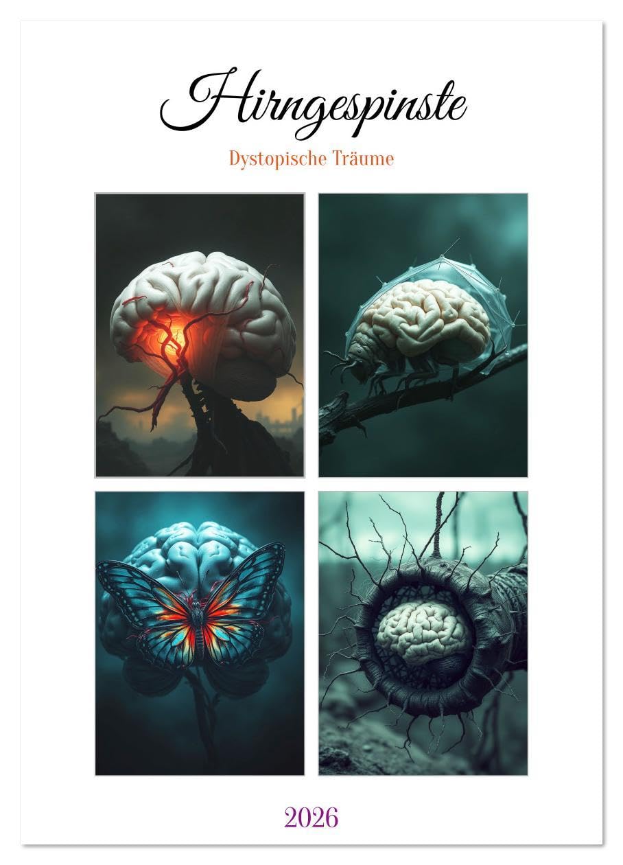 Hirngespinste - Dystopische Träume (Wandkalender 2026 DIN A3 hoch), CALVENDO Monatskalender: Für alle, denen ein bisschen neuronaler Wahnsinn an der ... an Realität bietet. (CALVENDO Wissenschaft) Leisure, Home & Garden
