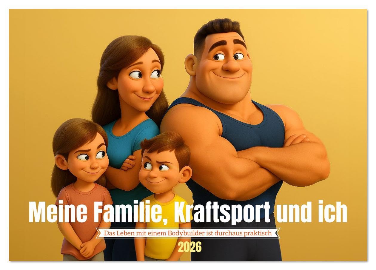 Meine Familie, Kraftsport und ich (Tischkalender 2026 DIN A5 quer), CALVENDO Monatskalender: Ein Jahr voller Muskelkraft, Familienchaos und ... alle, die Muskelkraft lieben (CALVENDO Sport) Social Sciences