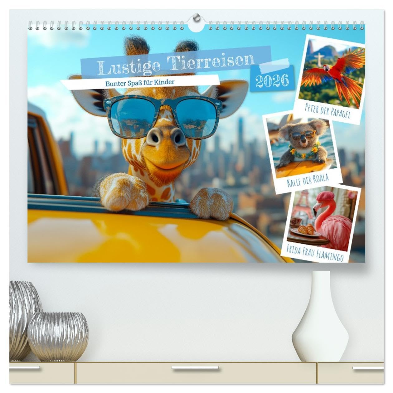 Lustige Tierreisen - Bunter Spaß für Kinder (hochwertiger Premium Wandkalender 2026 DIN A2 quer), Kunstdruck in Hochglanz: Tierischer Reisespaß für ... Tieren auf großer Weltreise (CALVENDO Tiere) Leisure, Home & Garden