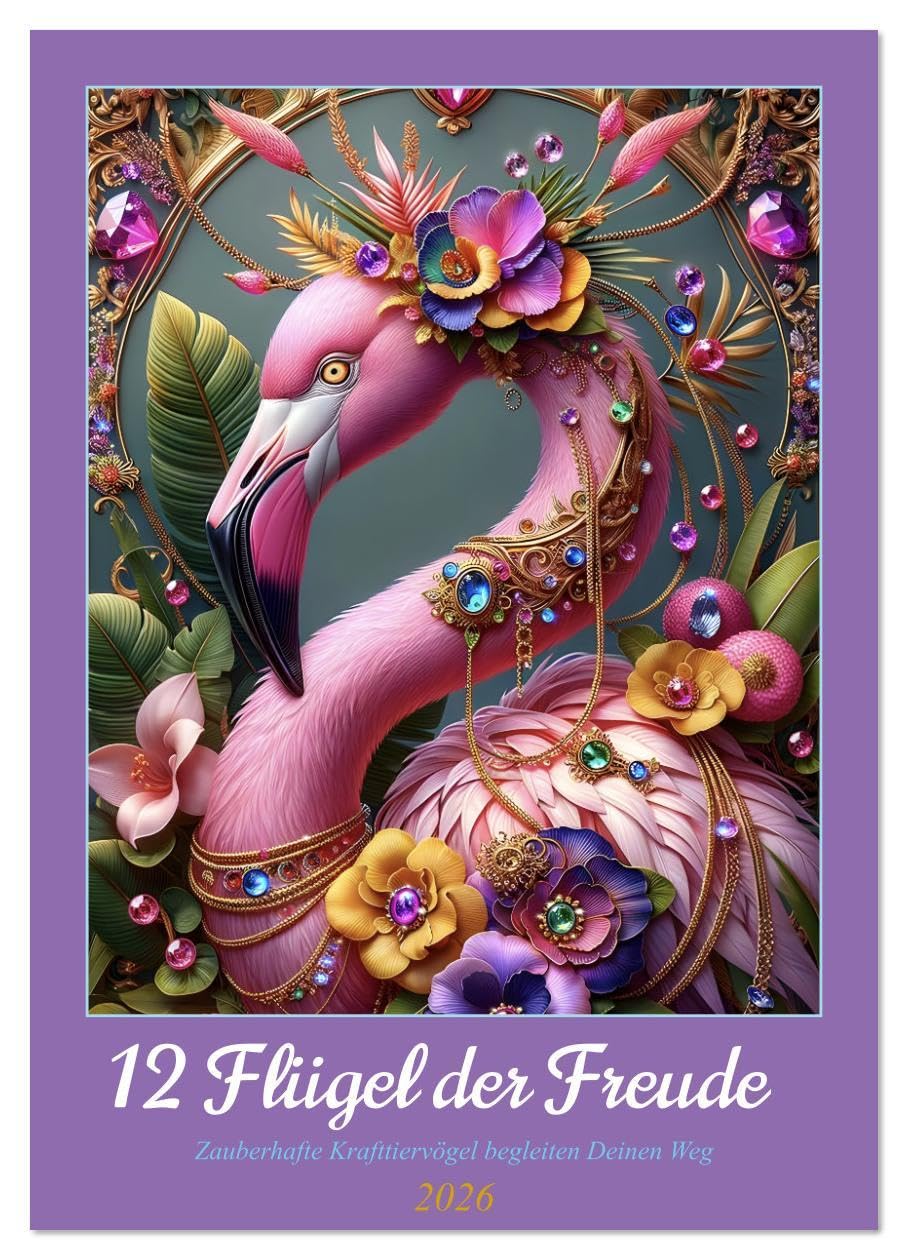 12 Flügel der Freude (Wandkalender 2026 DIN A4 hoch), CALVENDO Monatskalender: Zwölf mystische Vogelkrafttiere laden dich mit farbenprächtigen ... inneren Himmels zu erkunden. (CALVENDO Tiere) Social Sciences