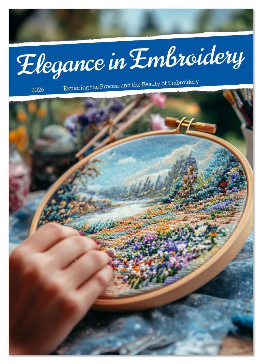 Elegance in Embroidery (Wall Calendar 2026 DIN A2 portrait), CALVENDO 12 Month Wall Calendar: Craftsmanship with heart - the magic of embroidery Social Sciences