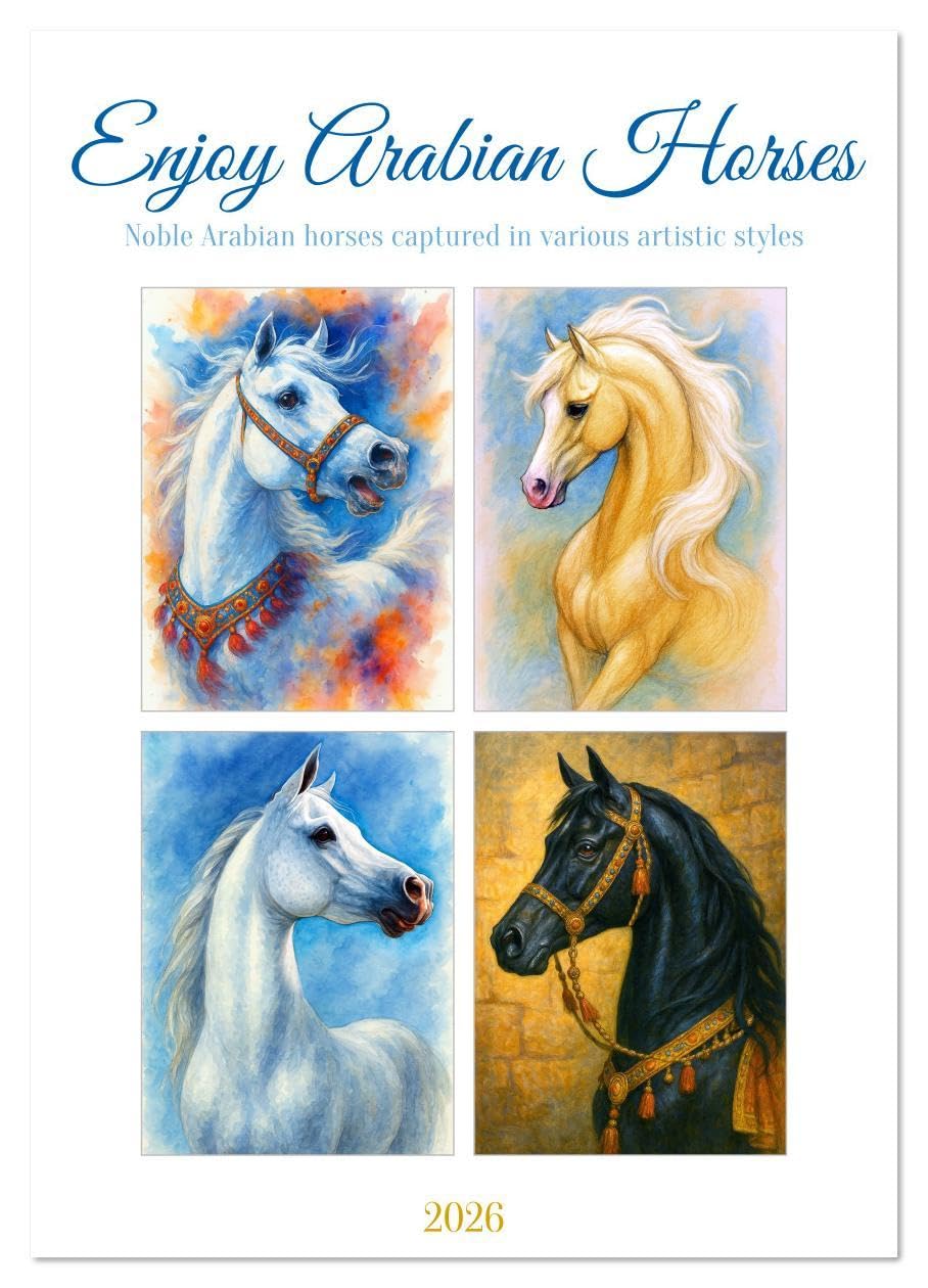 Enjoy Arabian Horses (Wall Calendar 2026 DIN A2 portrait), CALVENDO 12 Month Wall Calendar: Pride, grace, fire - the calendar for lovers of arabian horses Social Sciences