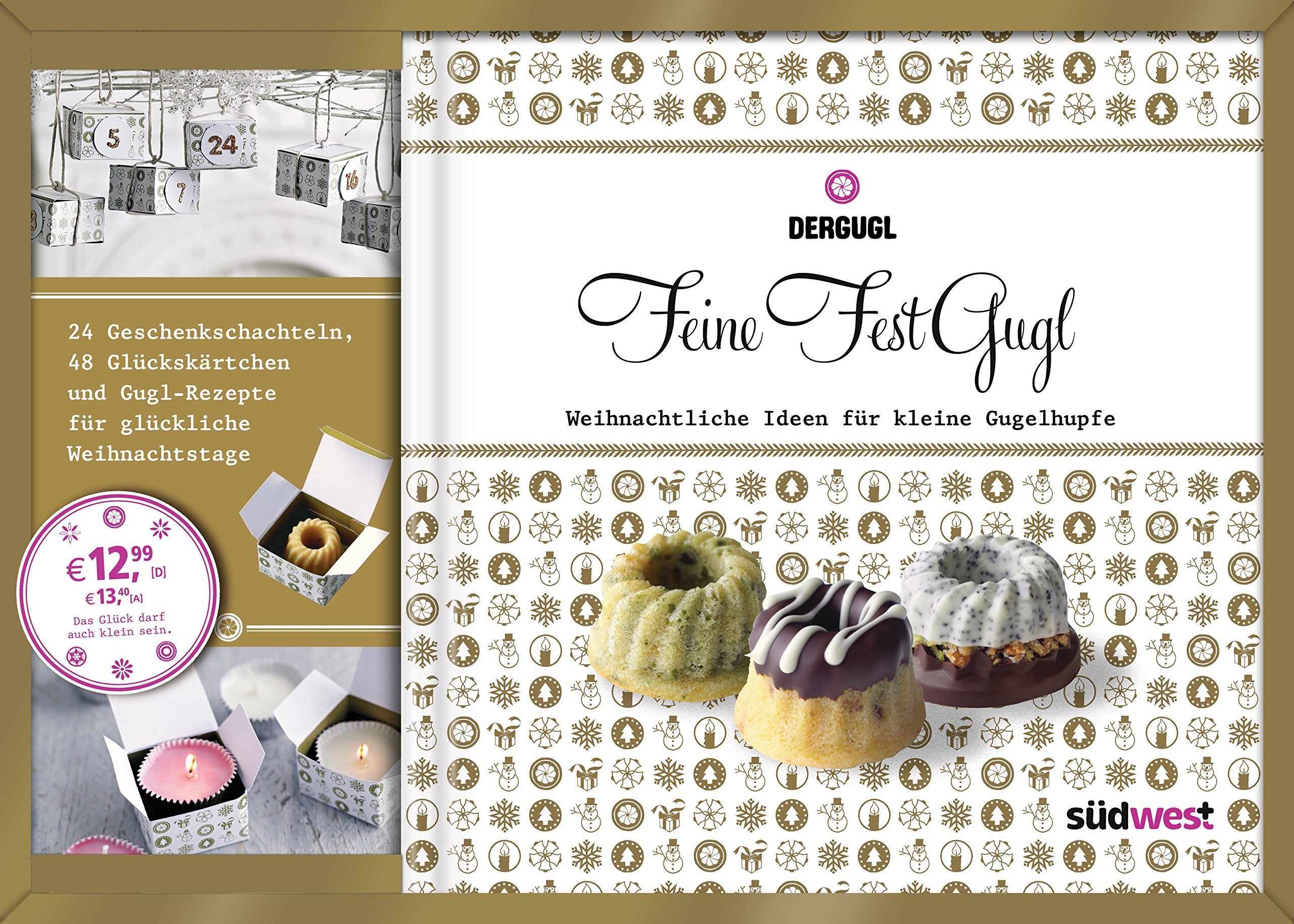 Feine FestGugl-Set: Weihnachtliche Backideen für kleine Gugelhupfe. Mit 24 Geschenkschachteln und 48 Glückskärtchen Leisure, Home & Garden