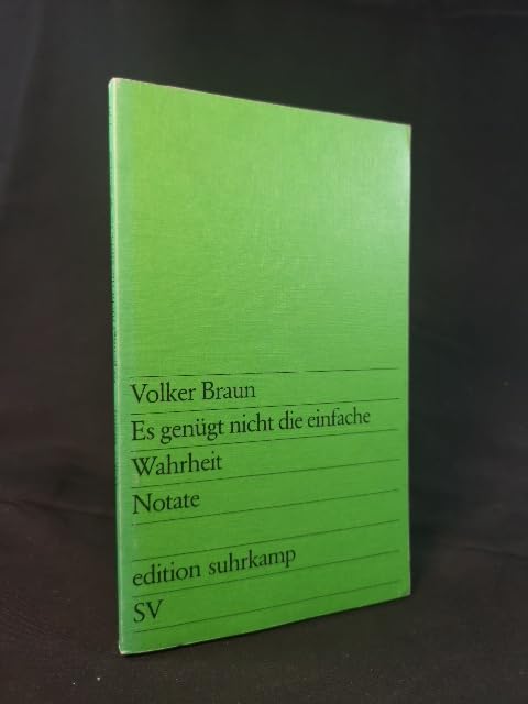 es genügt nicht die einfache wahrheit , notate Books