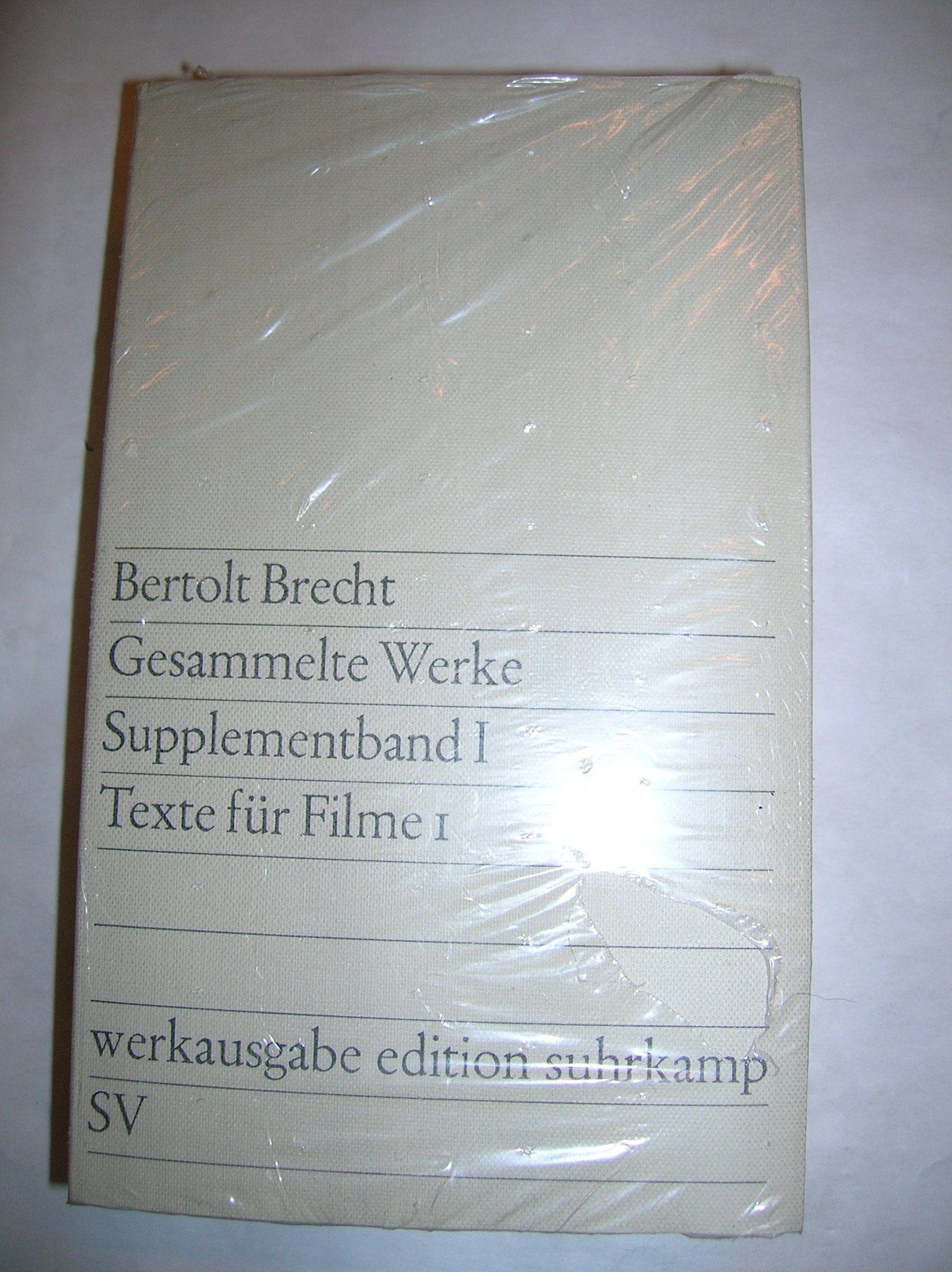 Texte für Filme. ( Supplementbände zur edition suhrkamp werkausgabe.) Books