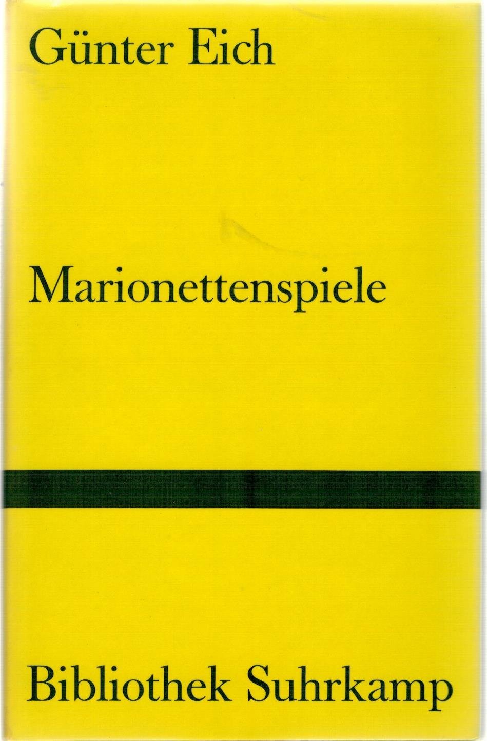 Marionettenspiele (Bibliothek Suhrkamp) Books