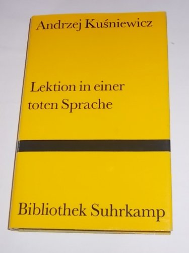Lektion in einer toten Sprache (Bibliothek Suhrkamp) Books