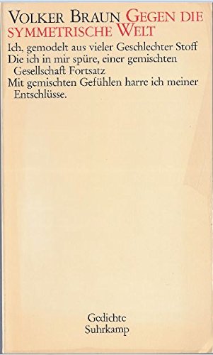 Gegen die symmetrische Welt: Gedichte book