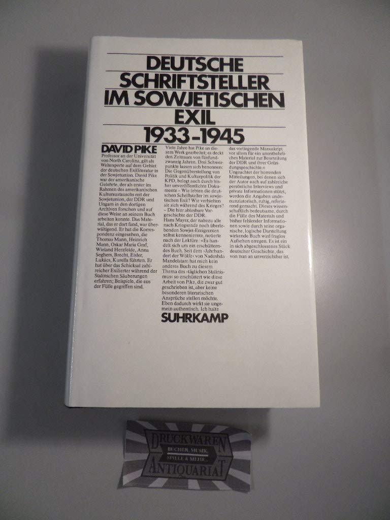 Deutsche Schriftsteller im sowjetischen Exil 1933-1945 Contemporary literature
