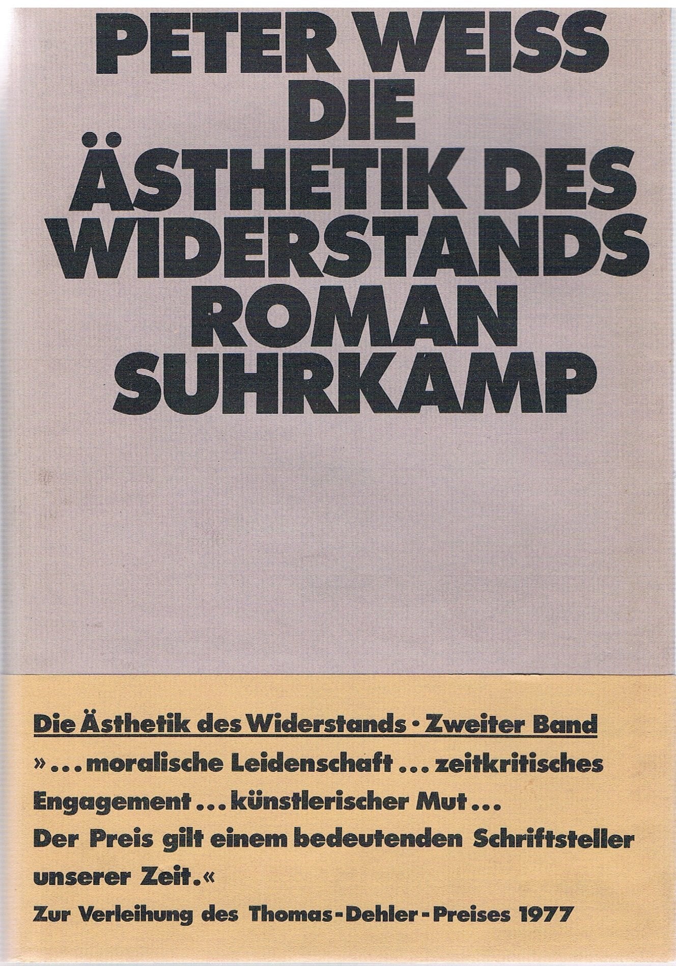 Die Ästhetik des Widerstands, Ln, in 3 Bdn., Bd.2: Roman Contemporary literature